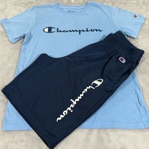 Champion Youth Matching Set Sz L EUC Light Blue & Navy